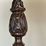 Table lamp base candlestick in chiselled brass and marble base.