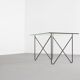 Table vintage en métal et verre par Airborne, France, 1950