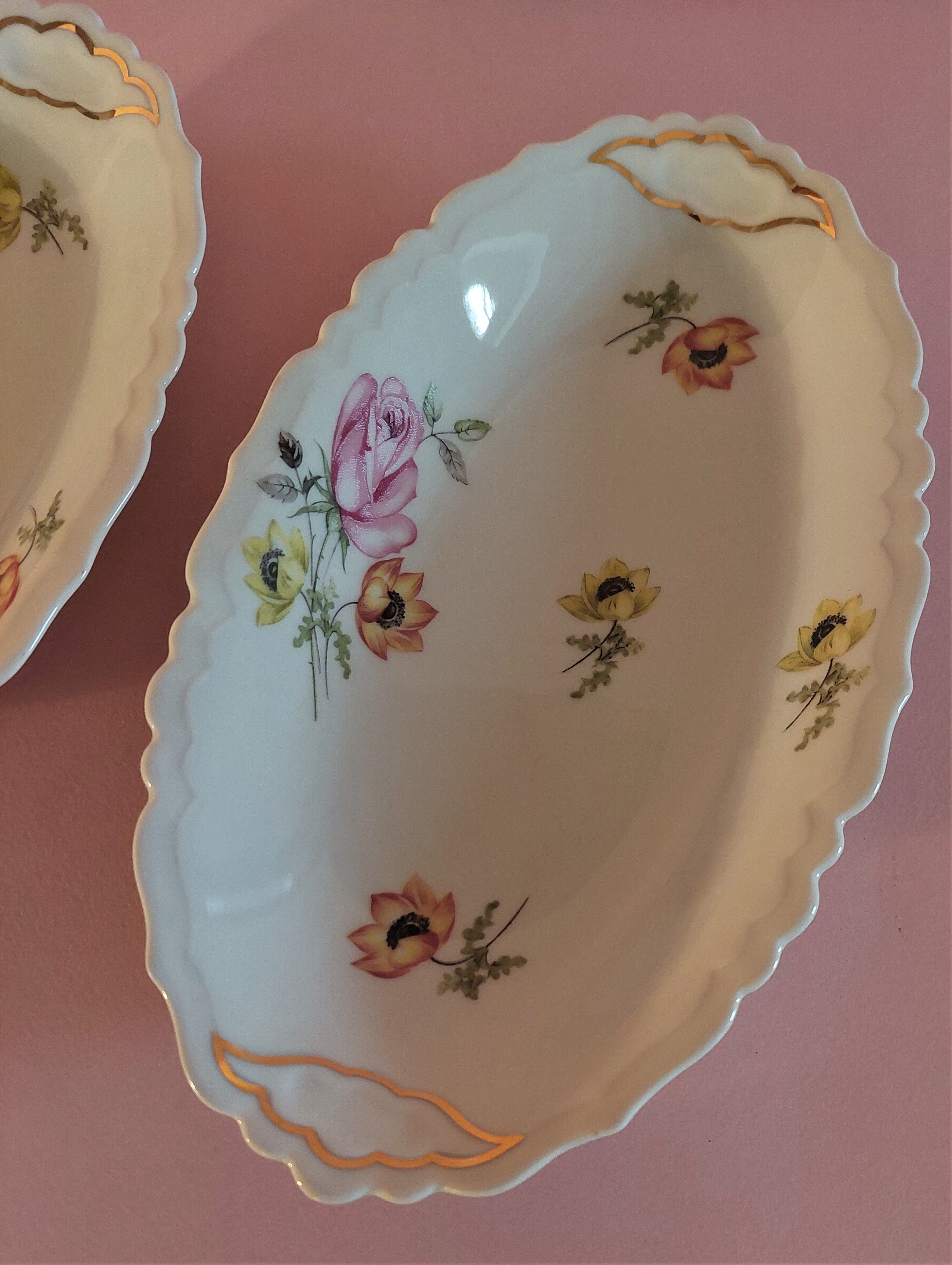 Dishes raviers lot of two porcelain of Limoges Charbernaud and Larcher