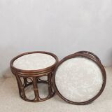 Rattan pouf