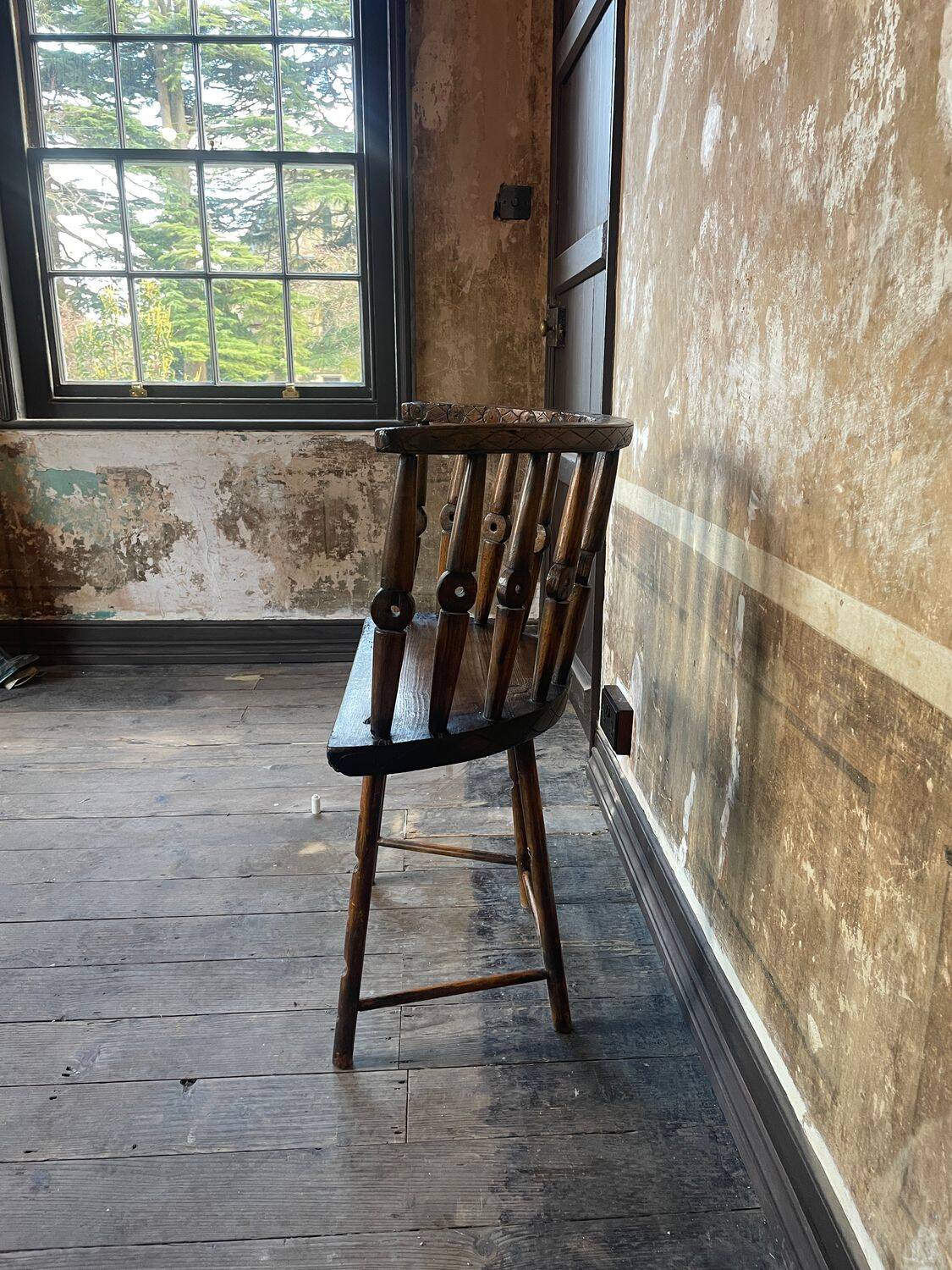 Circa Early 19th Century Century Welsh Vernacular Stick Back Hedge Chair