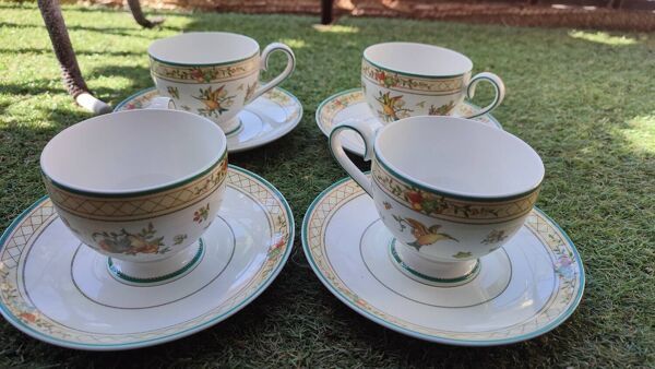 4 tasses à thé Villeroy et Boch Golden Birds