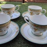 4 Villeroy and Boch Golden Birds tea cups