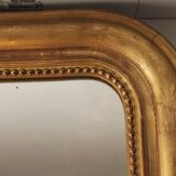 Gilded Louis Philippe mirror old with gold leaf, 126x90 cm