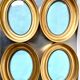 Lot of 4 Antique Oval Gilded Frames  CONVEX glass , each frame 19.5 cm x 15.5 cm