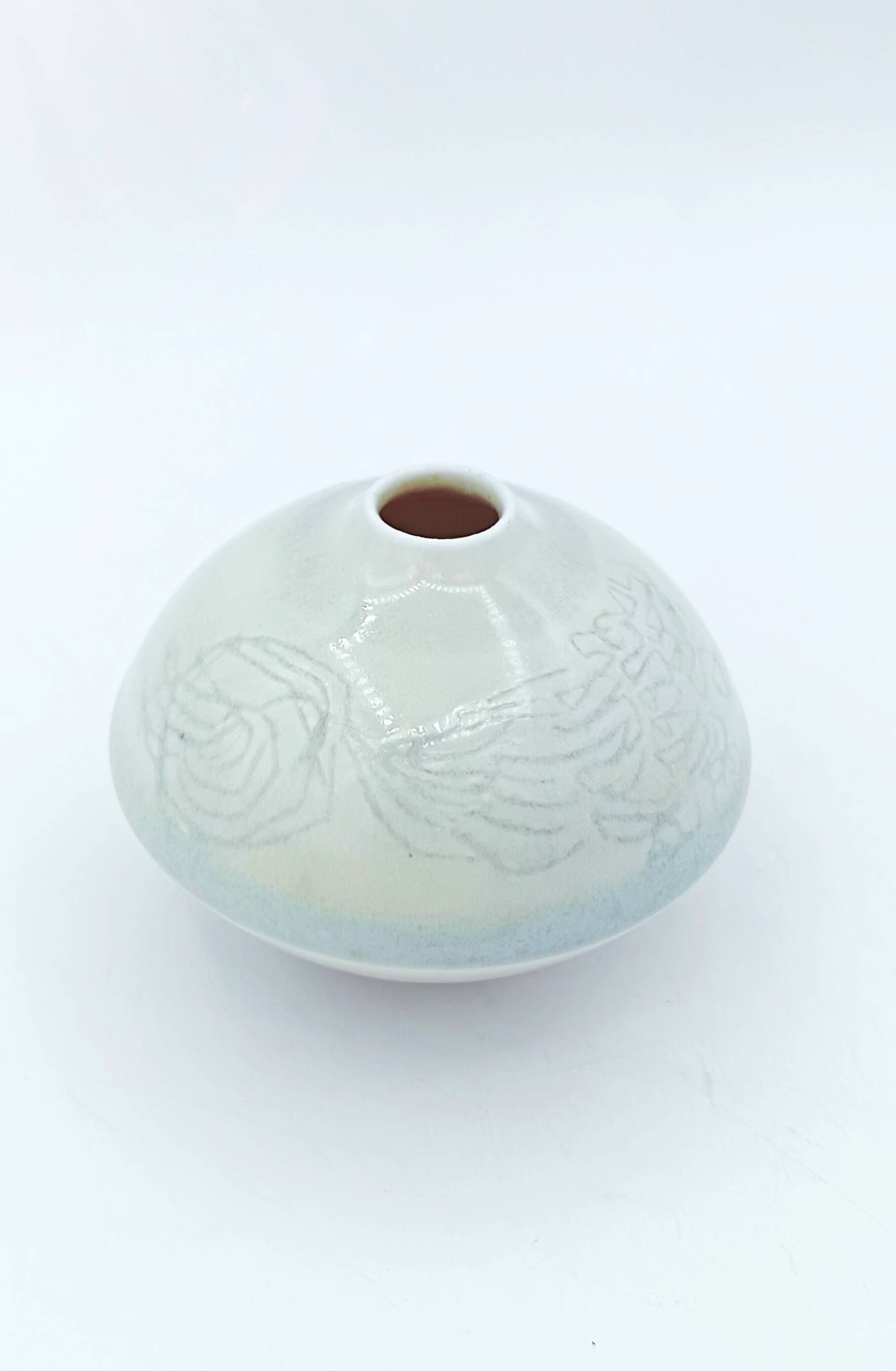 Robert Deblander - Vase porcelaine céladon - Puisaye