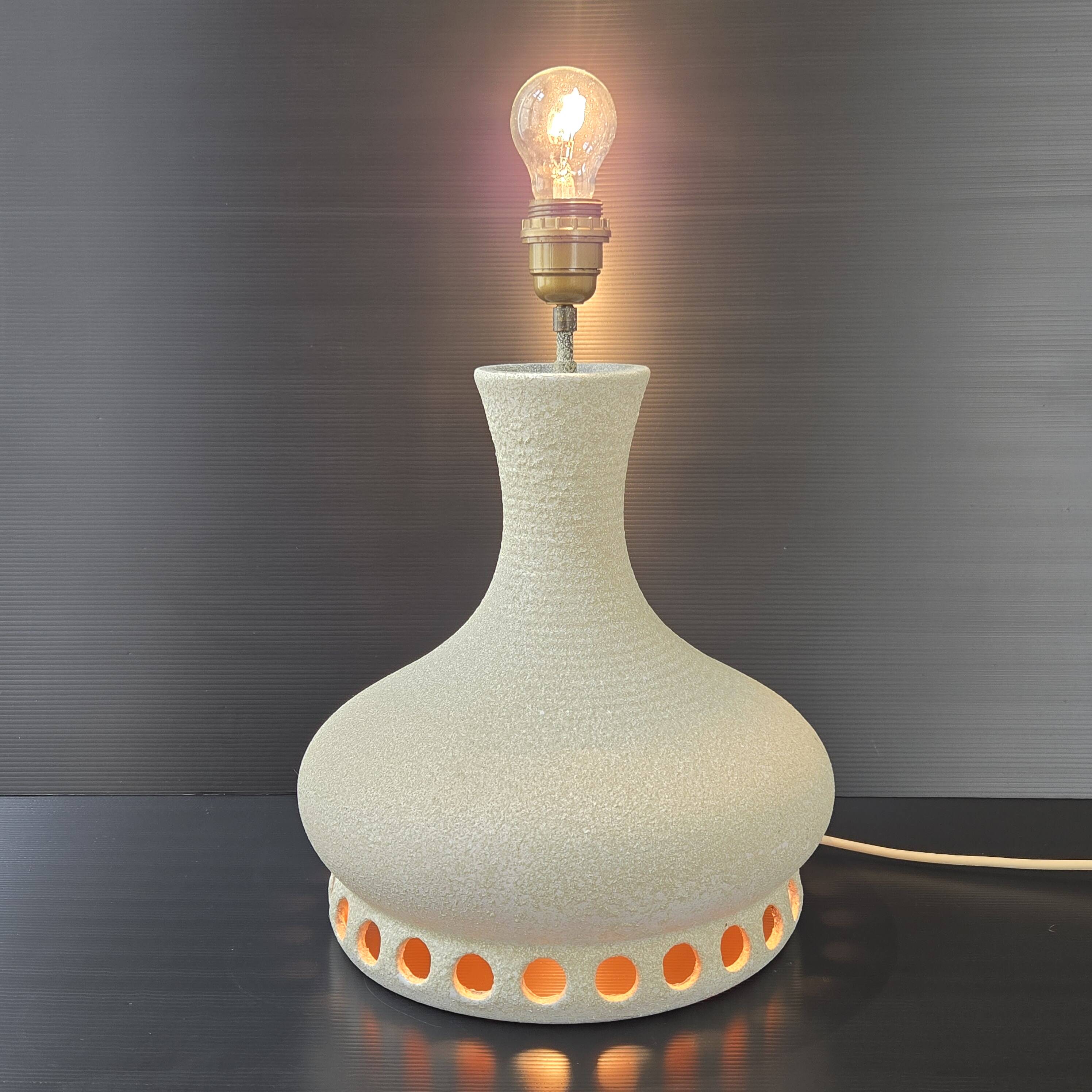 Vintage 1970s orange enamel lamp