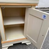 2 Louis Philippe bedside tables in solid beige wood.