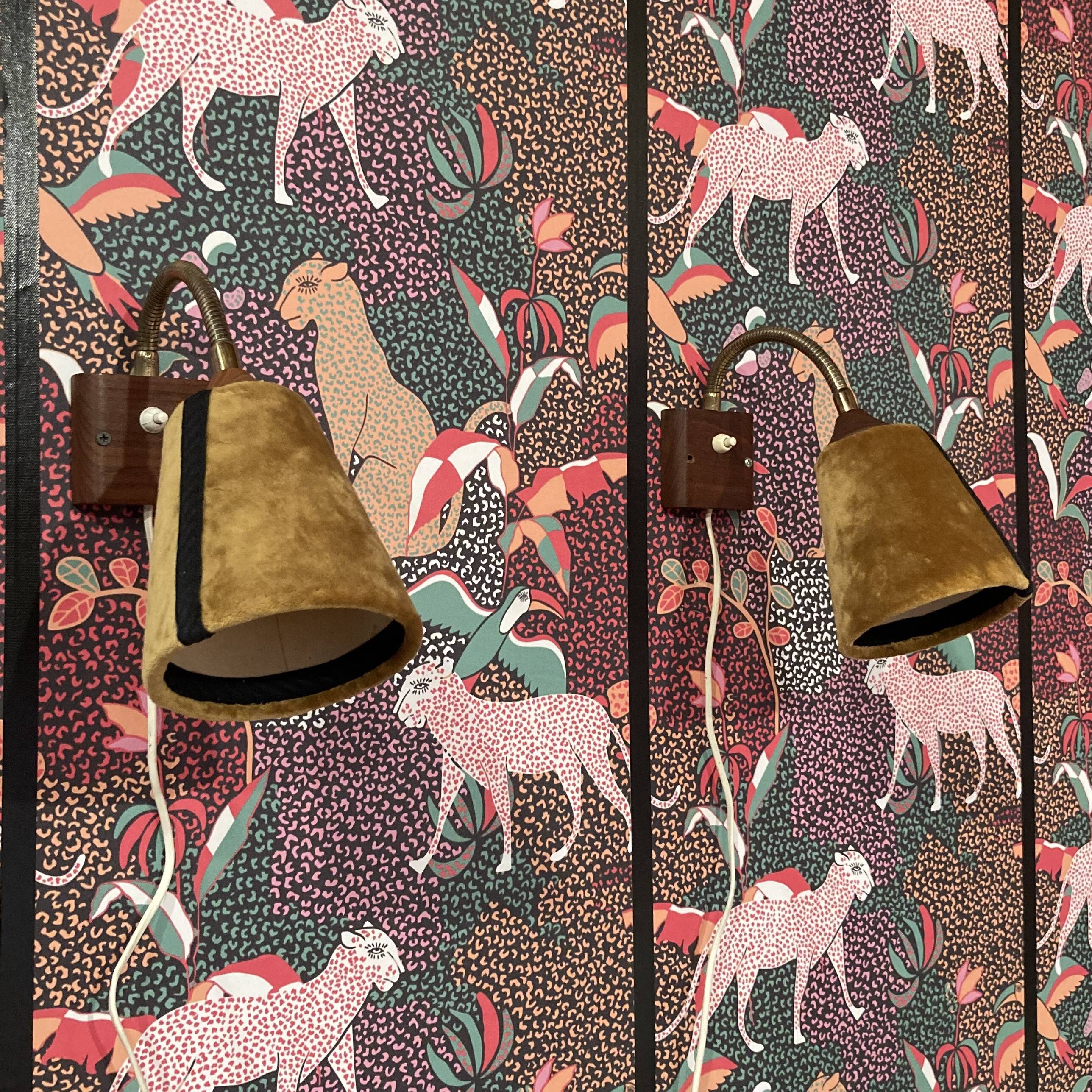 Pair of modular wall lights, Scandinavian design, 1950s.