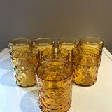 Set of 8 amber glasses