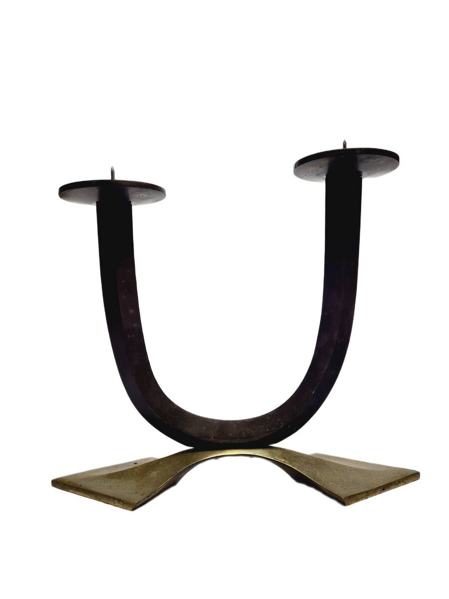 Art Deco style 2-armed candleholder, Germany, 1950s
