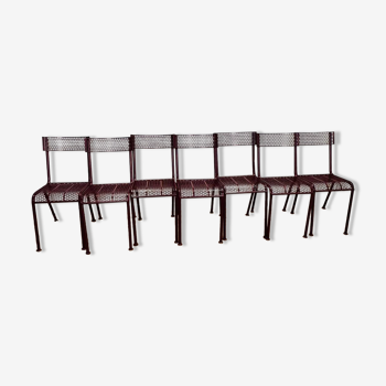 7 René Malaval metal chairs