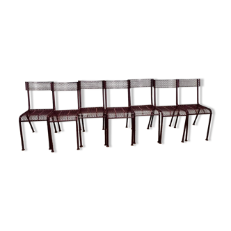 7 René Malaval metal chairs