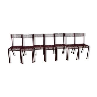 7 chaises en métal René Malaval