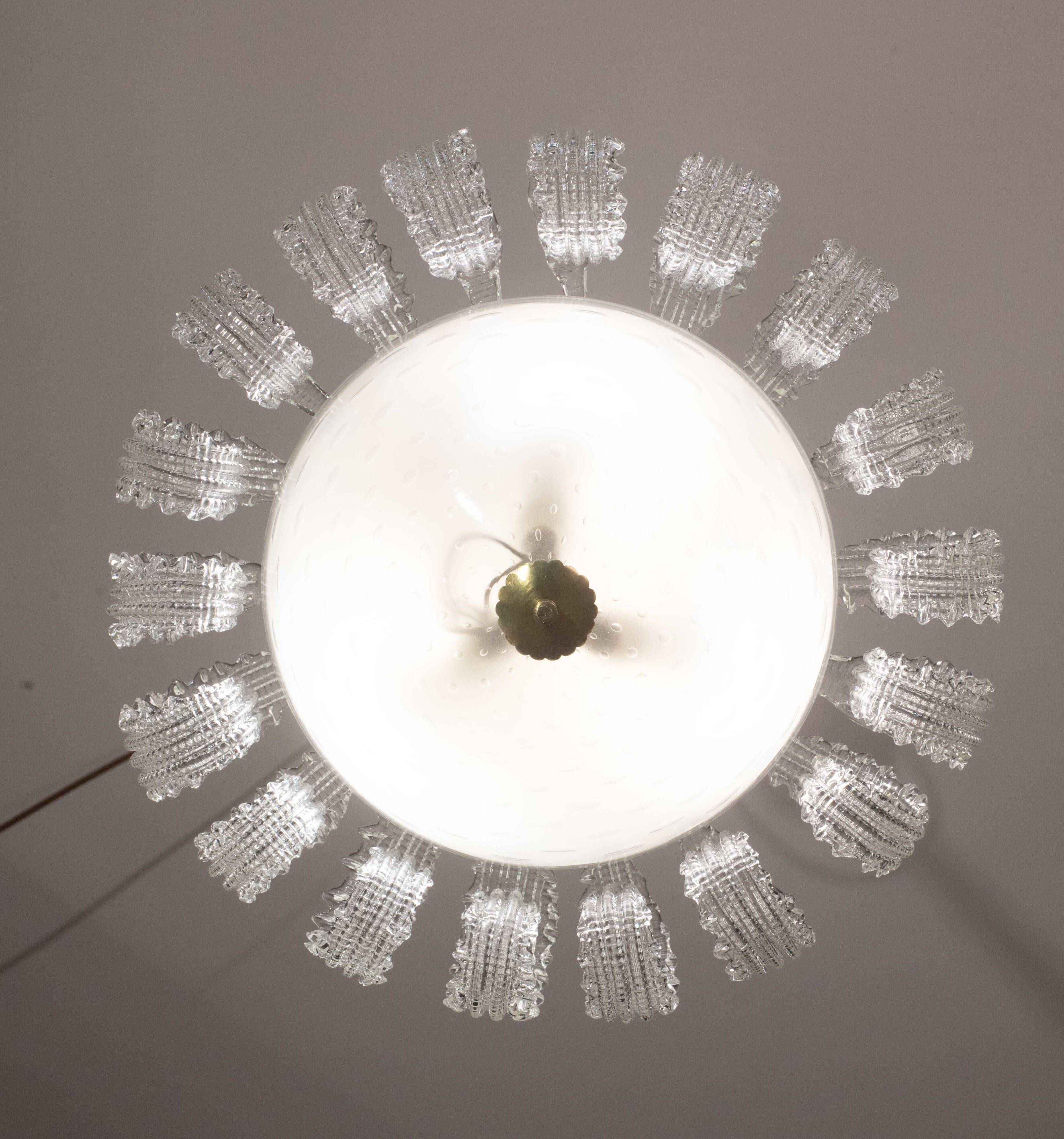 "The Queen" Italian Art Deco Chandelier by Ercole Barovier, 1940