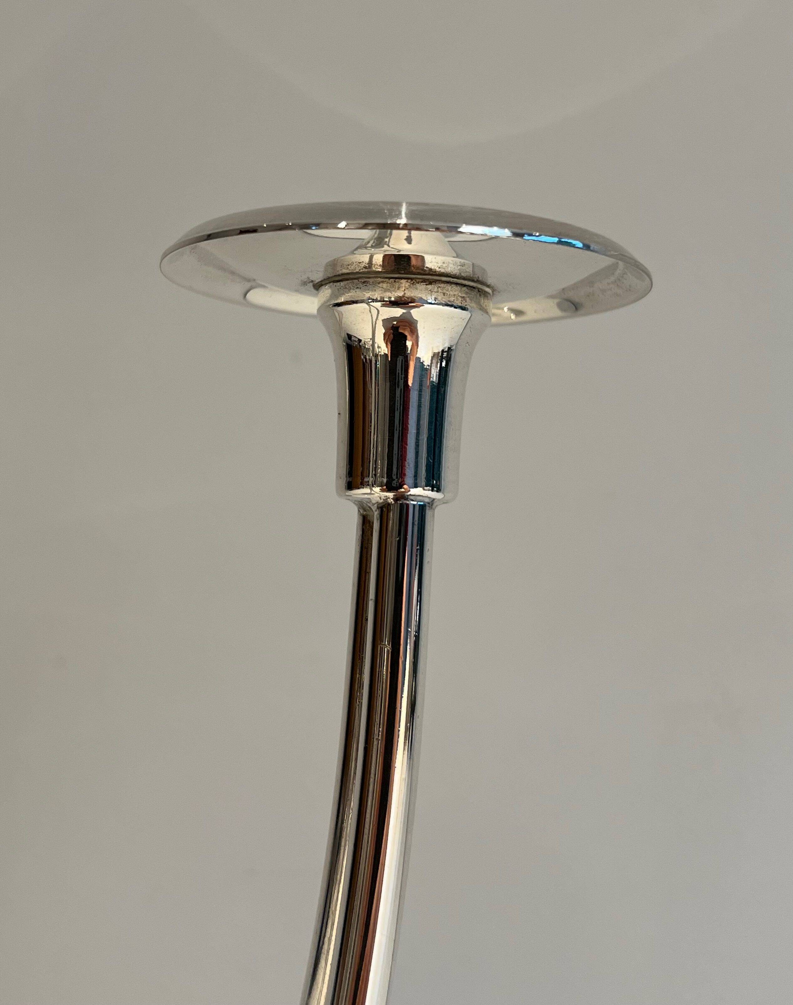 Silver-plated metal candle holder