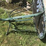 large antique iron table riveted