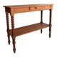 Large console or shop sideboard in pitch pine, early 20th century.