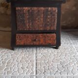 Wooden chest and braided rice straw