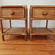 Pair of bedside tables in rattan and wicker - circa 1970