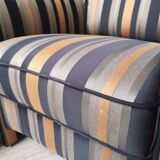 Mid-century fabric armchair with footrest, Germany