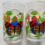 Vintage butterfly glass duo