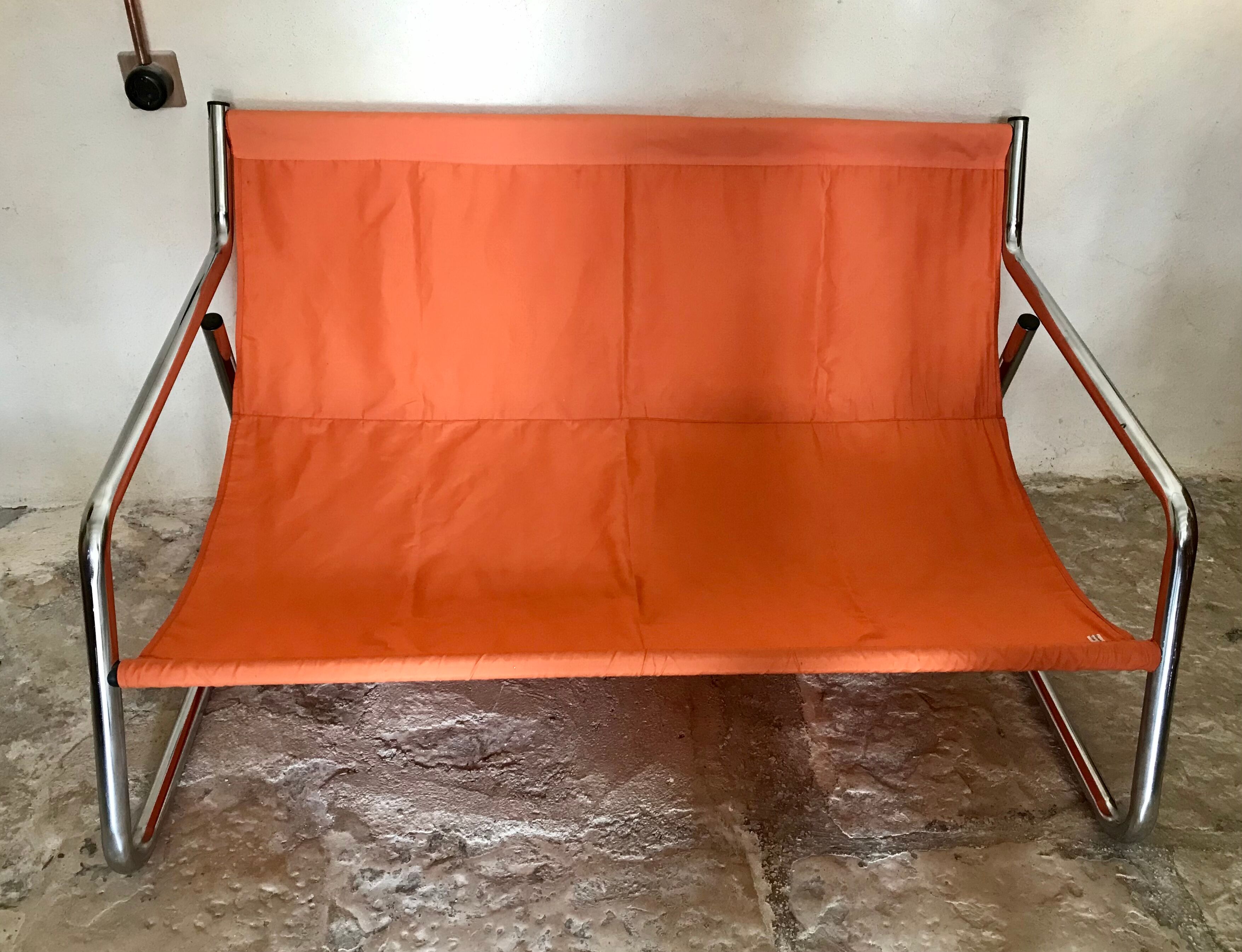 Vintage sofa 1970's pop tubing chrome