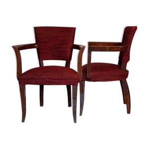 Paire de fauteuils bridges - rouges