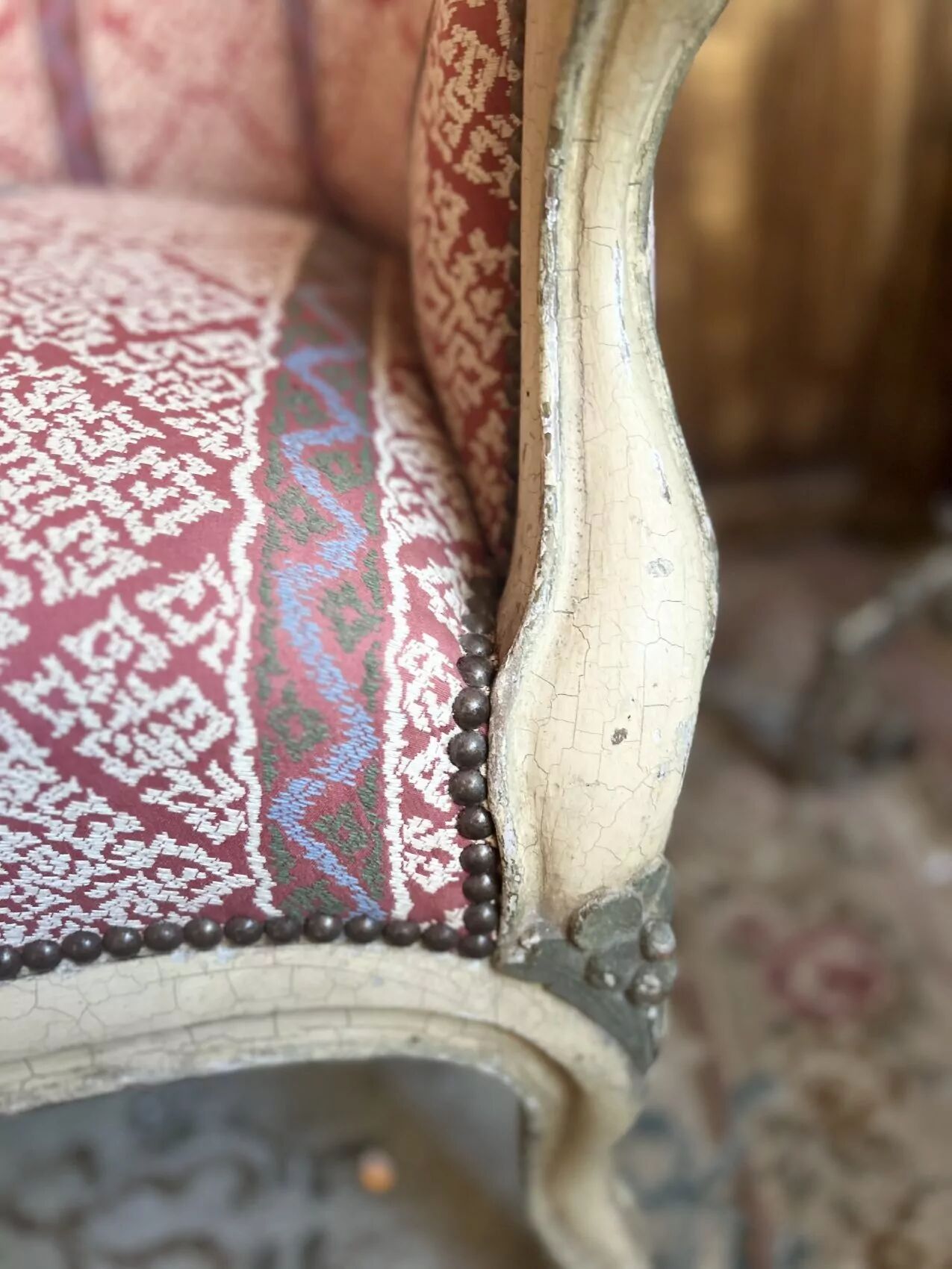 Antique Louis XV style bench – Napoleonic III period – 110 cm