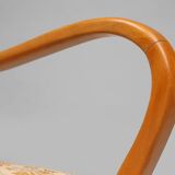 Art Deco side chair in beech wood, France 1940s