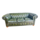 Chesterfield 3 seater sofa in English green leather