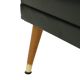 Vintage Black Pouf Conical Legs Chesterfield Style Skai