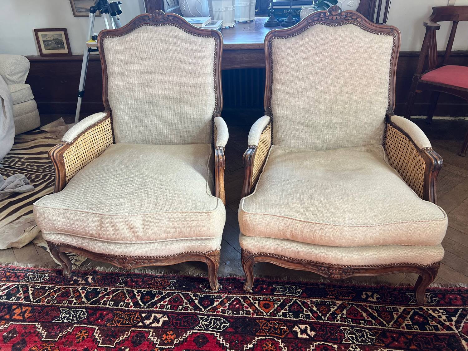 Pair of armchairs in XV style