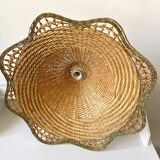 Braided wicker flower suspension
