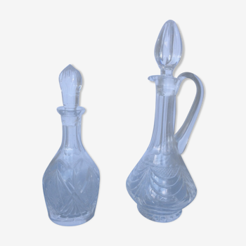 Lot de 2 carafe en cristal