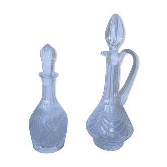 Lot of 2 crystal carafe