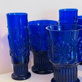 8 verres Pilgrim bleu cobalt