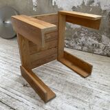 Square pine coffee table from the 70s revival