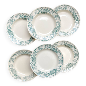 Lot de 6 assiettes creuses - anciennes terre