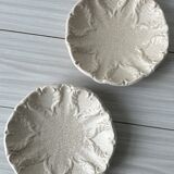 Fluted cracked terracotta dishes - fluted wall plates