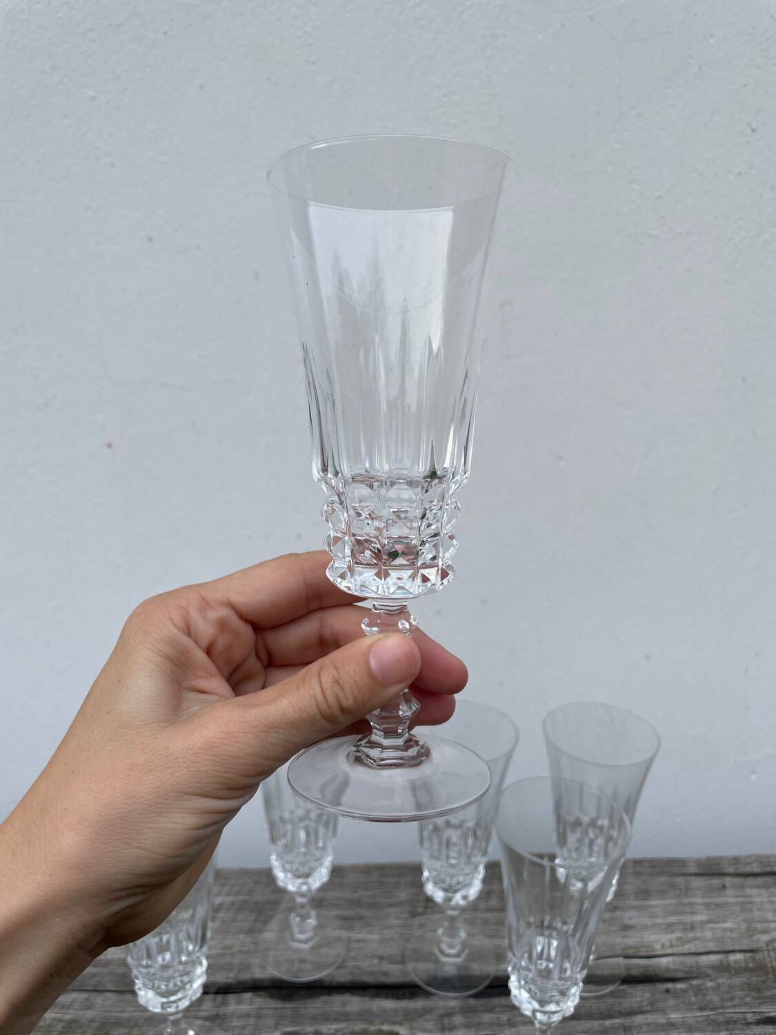 6 flûtes à champagne en cristal