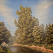 Oil Painting Canvas Countryside Lake River Countryside Tree Path 19