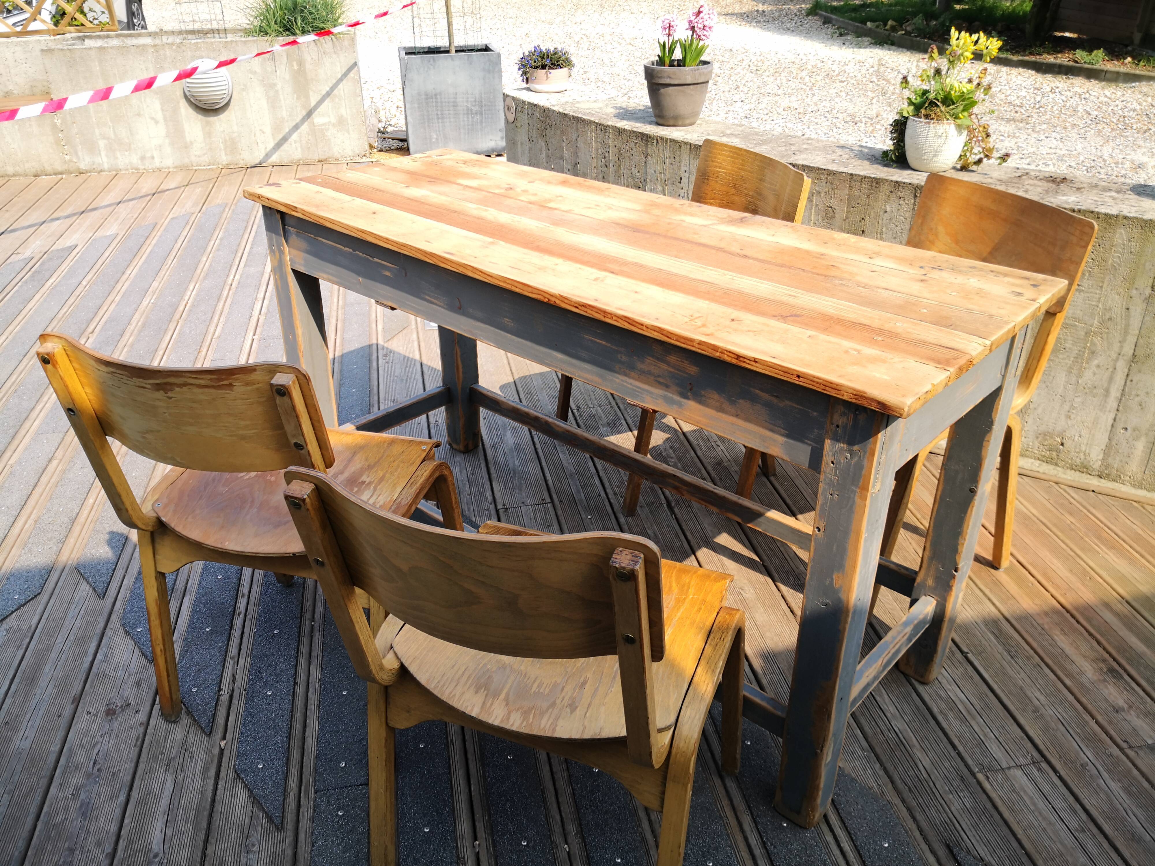 Patinated drapery table