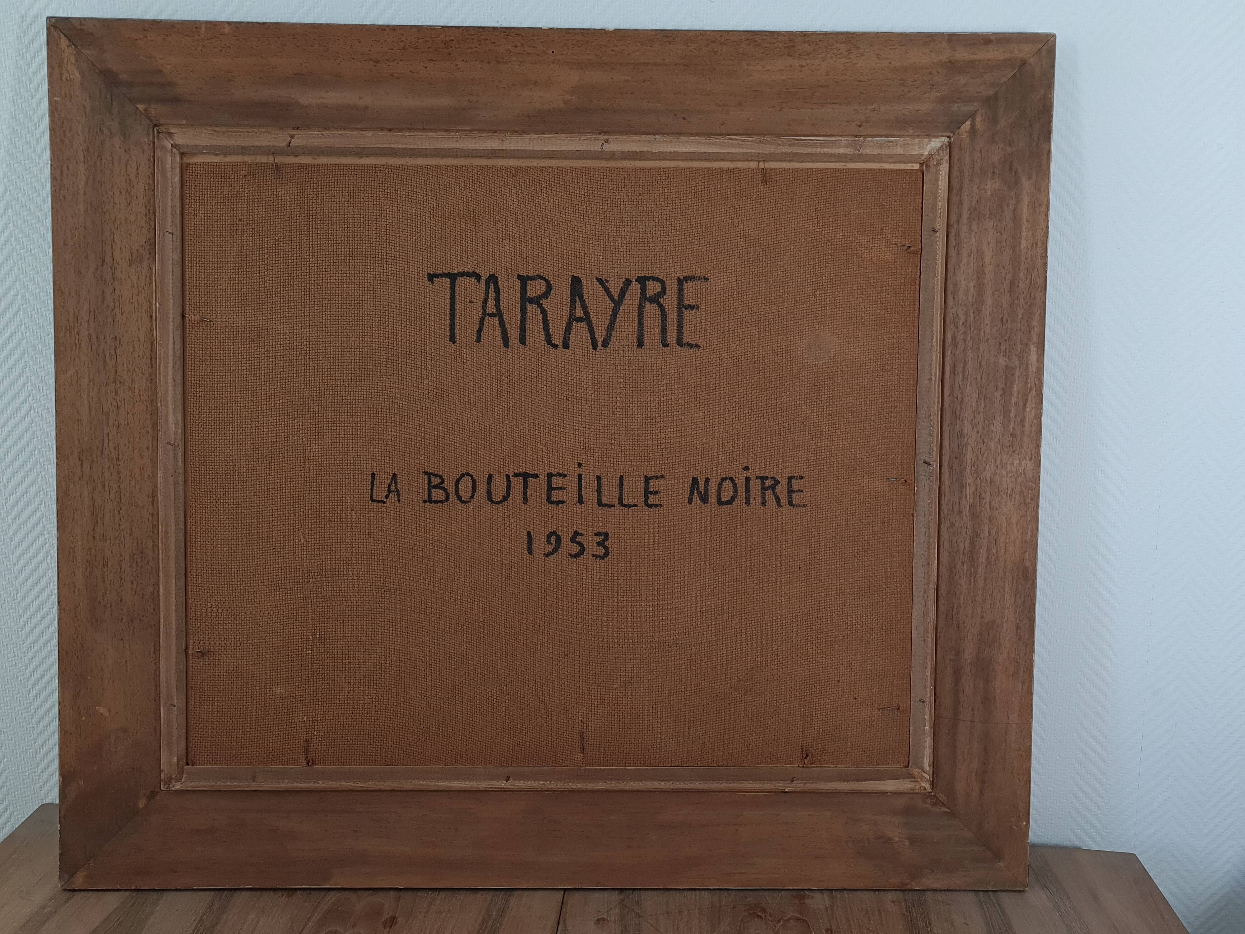 Still life signed Tarayre dated 1953, beautiful carved wood frame 78x90 cm SB