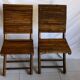 Duo of folding chairs in vintage bamboo 70s