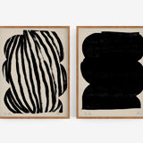 Pair of giclee prints. Abstract wall art set of two, A3