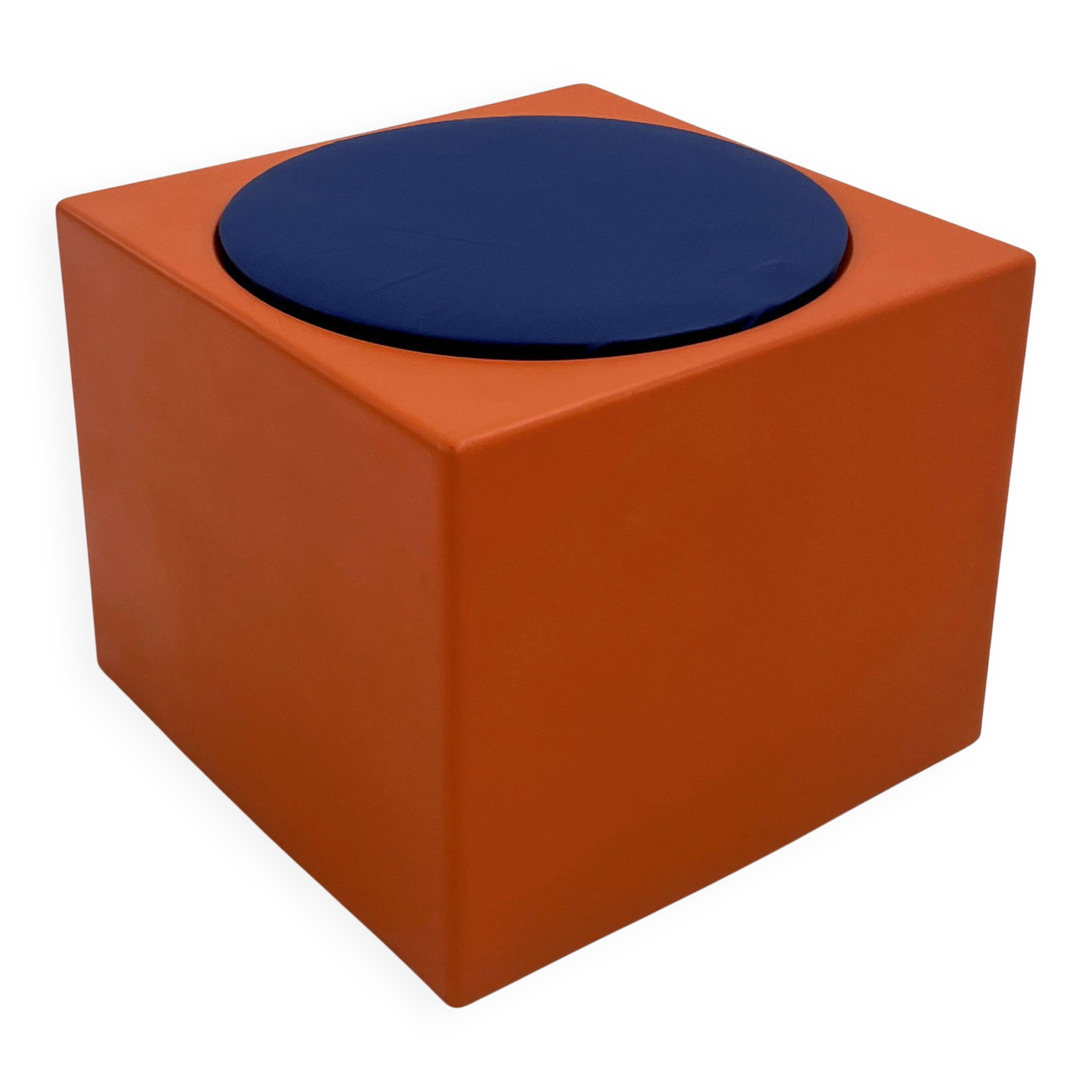 Orange and blue stool Il Kubile by MIM Roma, 1970