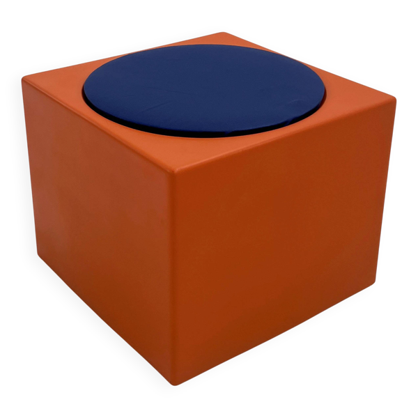 Tabouret orange et bleu Il Kubile de MIM Roma, 1970 — Beyit