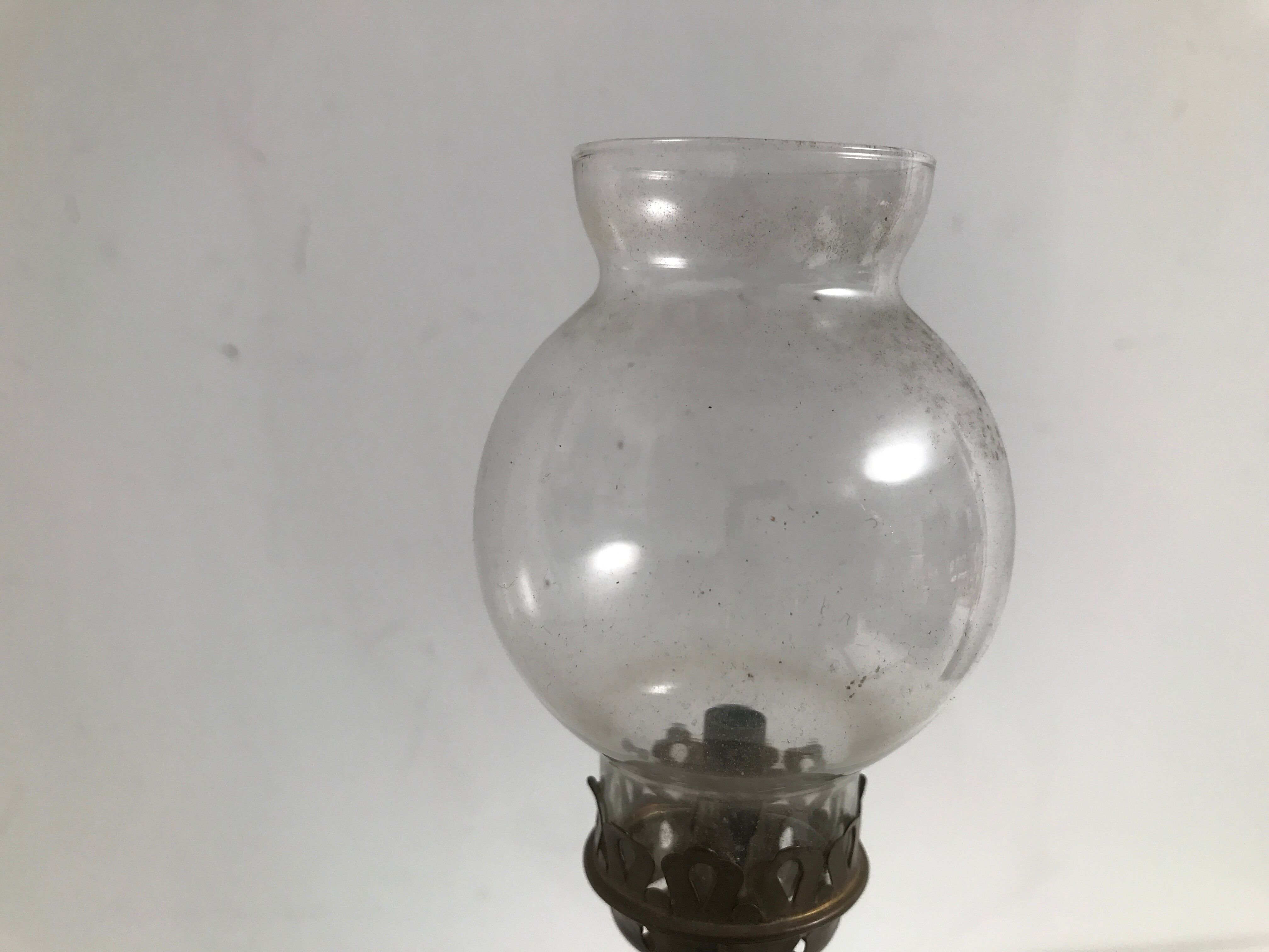 Copper and brass oil lamp