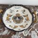 Antique, flat, bowler cup, centerpiece, Gien earthenware, nineteenth century, Renaissance décor